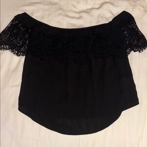 Socialite Black Lace Off-Shoulder Top